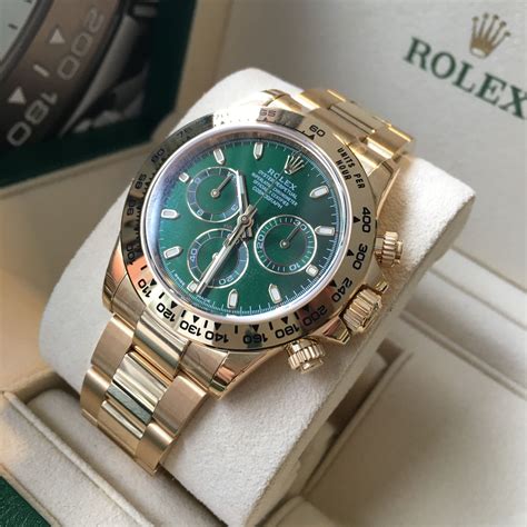 rolex green yellow gold daytona|rolex daytona with green face.